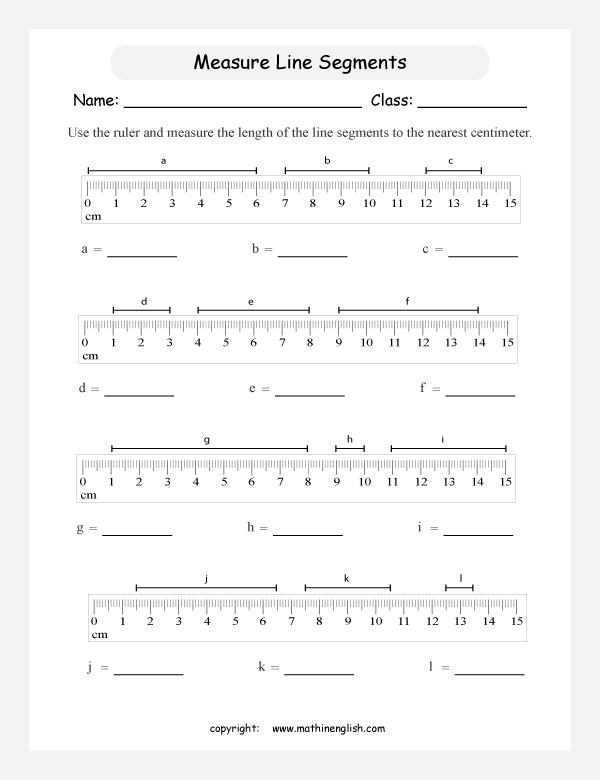 measuring length worksheets for primary math  