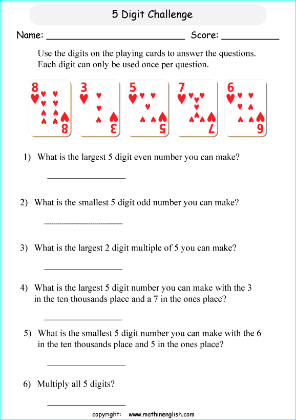 printable math place value of big number worksheets for kids in primary and elementary math class 