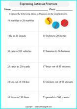 fiding ratios math worksheets for grade 1 to 6 