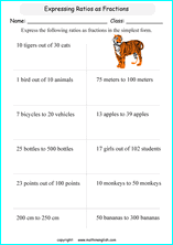 fiding ratios math worksheets for grade 1 to 6 